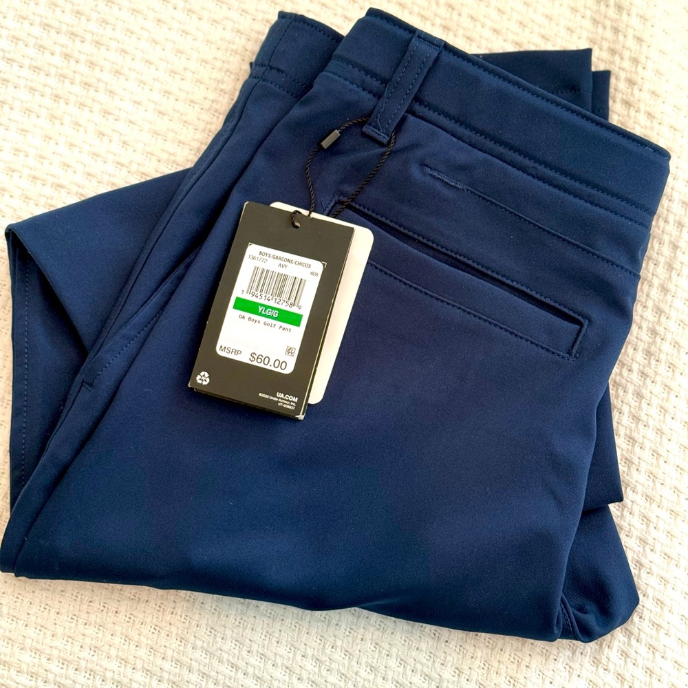 Boys Under Armour UA Golf Pant Navy YLG